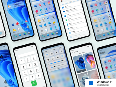 Windows 11 Mobile Edition (Light Theme) adobexd app appdesign behance concept dailyui design dribbblers figma gfxmob graphic design graphicdesignui smartphone ui uidesign userexperience userinterface windows