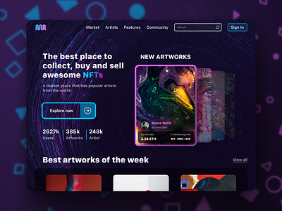 NFT Marketplace Landing Page app apps boost concept design designer designinspiration figma followtofollow graphic design illustration landing likeforlikes new nft popular top ui uiux ukraine