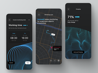 Heimdall App Concept android app application branding concept design dribbble figma figmadesign followtofollow graphic design illustration like likeforlikes mobile popular robot scan ui uiux