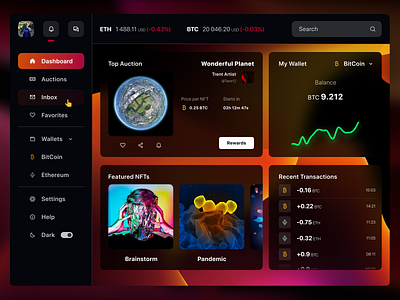 NFT Dashboard Concept