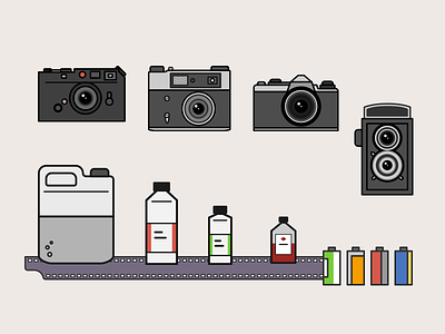 Everything a photographer needs! fed 5 film film developers illustration leica pentax rangefinder tlr