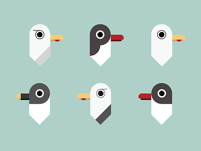 A flock of seagulls birds geometric illustration seagull