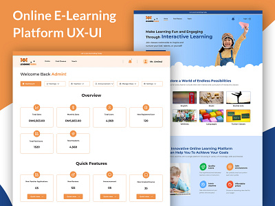 Online E-Learning Platform UX-UI Design admin dashboard graphic design uiux design ux ui design website uiux design