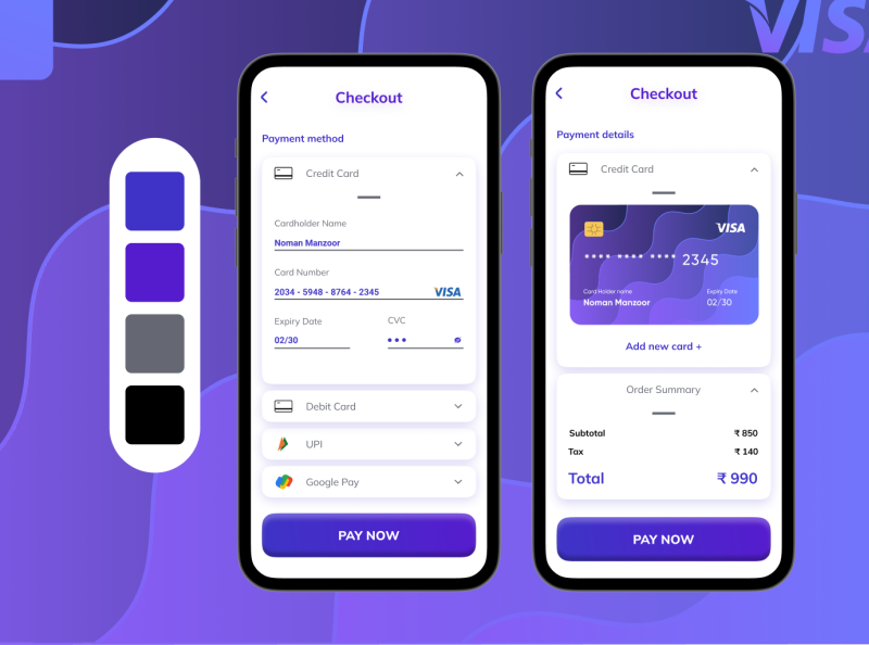 Credit Card Checkout Daily UI Challenge #002 by Raman Choudhary on Dribbble