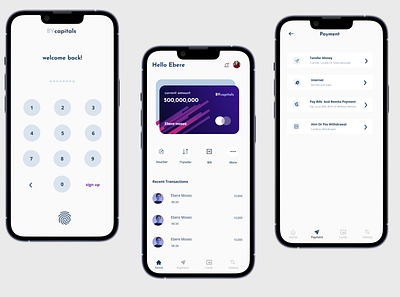 bycapitals banking app app design typography ui ux