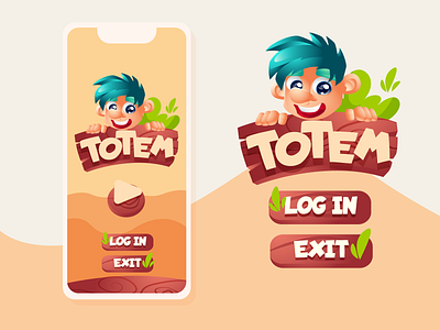 Totem_Lez Go avatar branding cartoon characterdesign design game assets game design logo ui ux