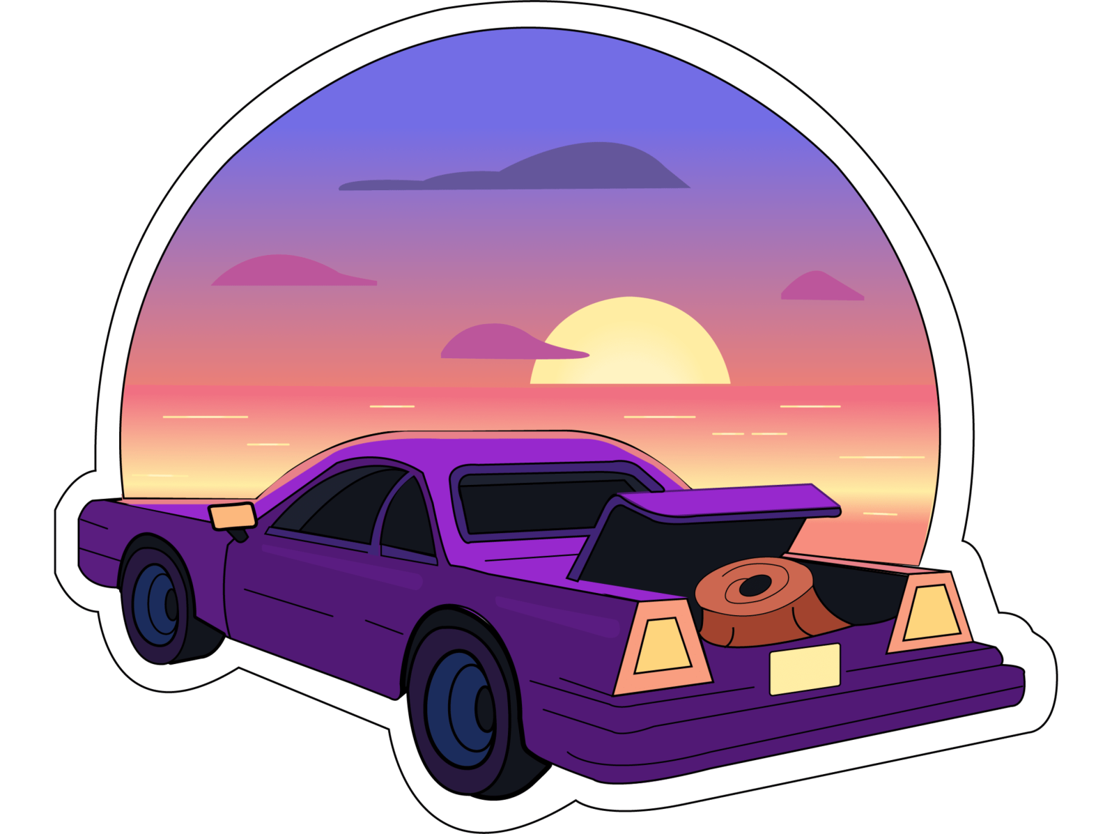 Vintage Car Sticker by Ria George on Dribbble