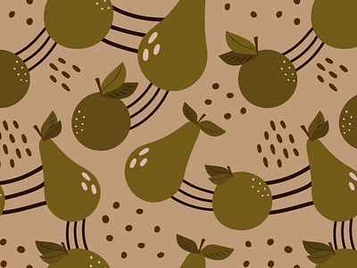 pattern with apples and pears apple design fruits graphic design illustration pattern pears summer textile vector