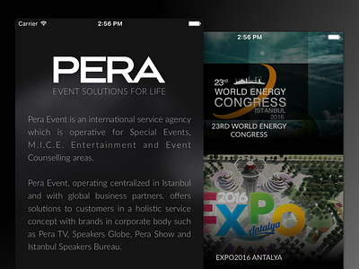 PERA iOS App apple black dark design ios iphone swift ui ux
