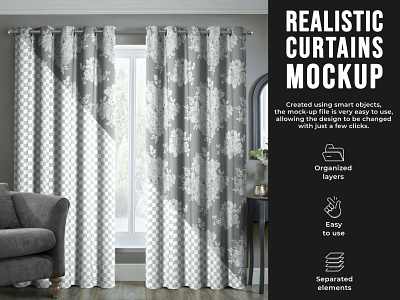 Eyelet Curtains PSD MOCKUP