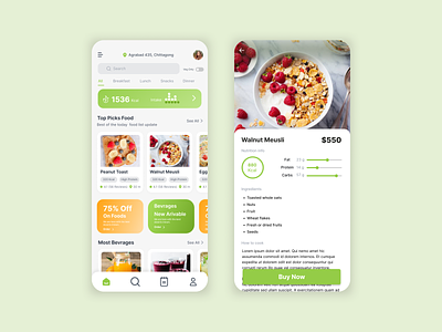 Healthy Food App app branding calories design fat burn fitnessfreak foodapp gym healthy healthyfood typography ui ux