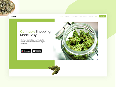 Cannabis illustration typography ui ux web