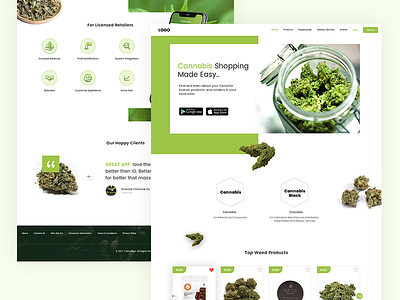 Cannabis Landing branding design lettering typography ui ux web website
