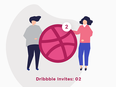 Dribbbble Invite app branding design flat illustration minimal type ui ux