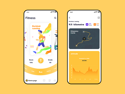 Fitness app calendar design illustration