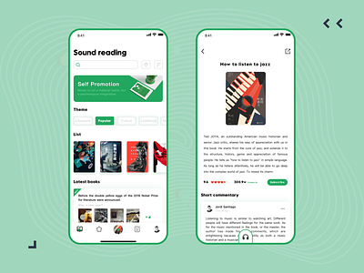 Literature app design ui