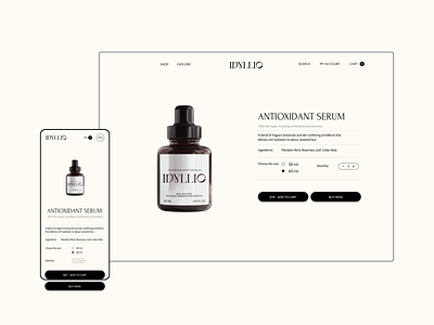 Product description Design | Website for Cosmetic Brand Idyllic cosmetic skincare ui ux uxui web webdesign website