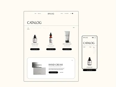 Catalog Design | Website for Cosmetic Brand Idyllic catalog catalogdesign ecommerce shop ui ux uxui web webdesign