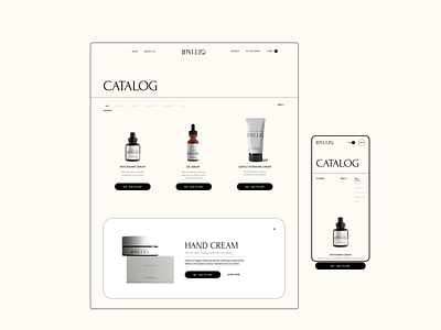 Catalog Design | Website for Cosmetic Brand Idyllic catalog catalogdesign ecommerce shop ui ux uxui web webdesign