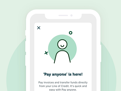 Pay Anyone Icon Animation animation design exclamation fintech green icon icon animation illustration iphone layout money pay pay anyone popup prospa screen transfer ui user vector