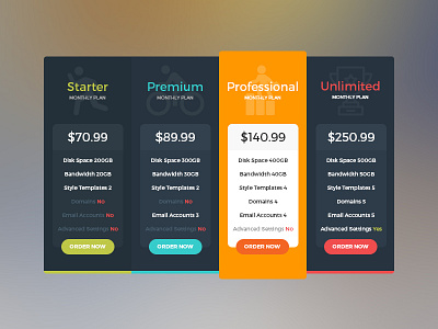 Pricing Table adobe colorful dribbble photoshop pricing shot table umer