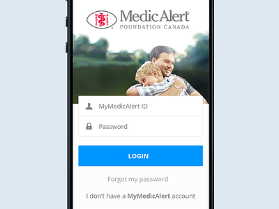 MedicAlert login authentication ios login mobile ui