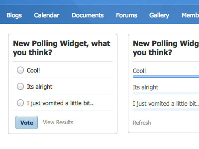 Poll polls web app widget