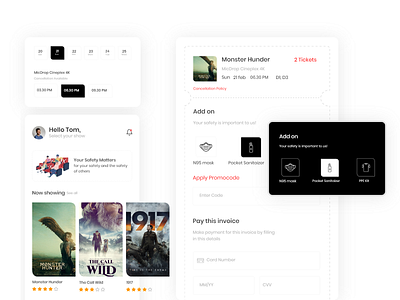Easily Book Movie Tickets adobe clean creative design designer dribbble landingpage movie app movie art moviebookig movies online ticket ui design