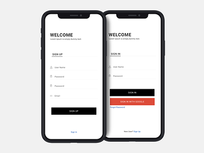 Login and Sign up Design