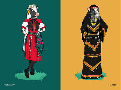 Folk Costumes design graphic design illustration