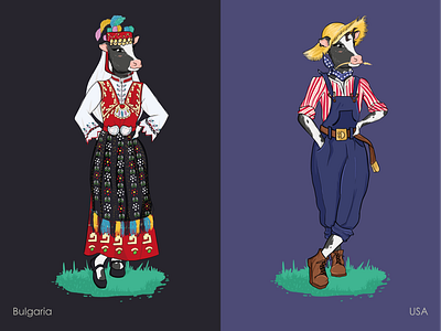 Folk Costumes design graphic design illustration