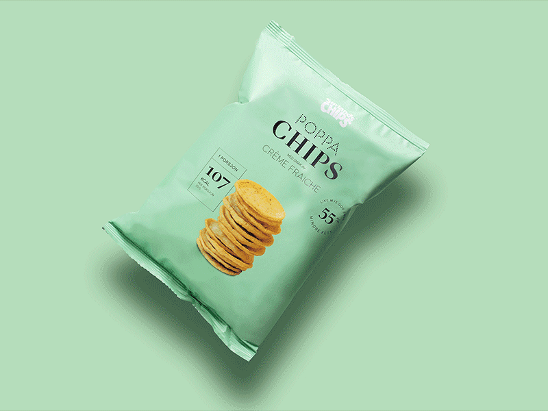 Poppa Chips & Popcorn packaging type design typography