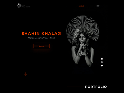 Landing page for a photographer