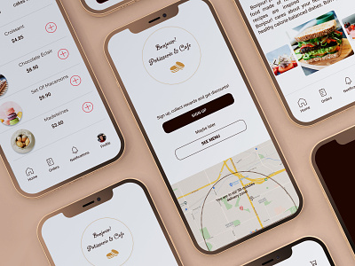 French patisserie & cafe app app design ui ux