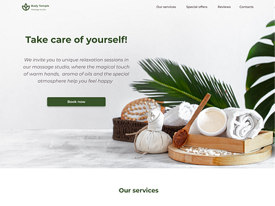 Landing page for a massage studio