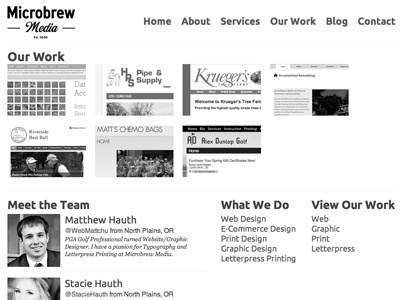 Microbrew Media Design Refresh mockup portfolio ubuntu web website