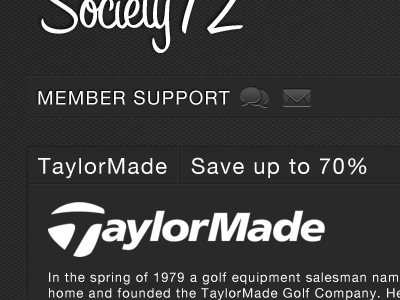 Member Support black chat email golf gray icon taylormade ui web white