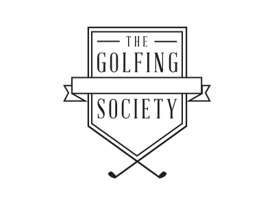 Golfing Society Logo Idea Again badge golf golf clubs golfing logo ribbon society