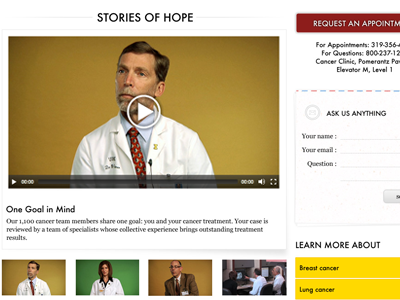 Stories Of Hope contact form video gallery video player web design website