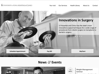 home page iterations bw design.photoshop mockup