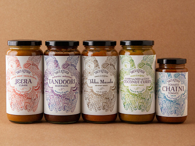 Umi's Indian Sauce Series branding food indian love package design packaging series