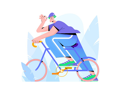 biker bike illustration riding vector