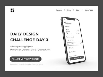 Landing Page for Daily Design Challenge Day 2 clarity daily ui 003 dailyui gray landing web