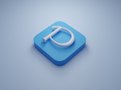 pixiv logo 3D 3d 3d icon app icon blue dailyui dailyui 005