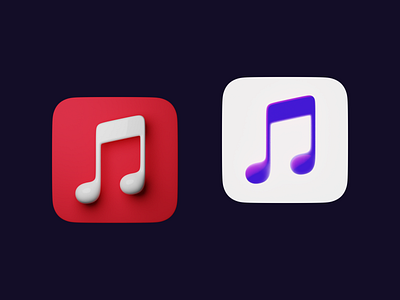 Apple Music 3D Icon for big sur 3d 3d icon app icon apple music big sur blender cyberpunk daily ui 009 dailyui ios logo music osx