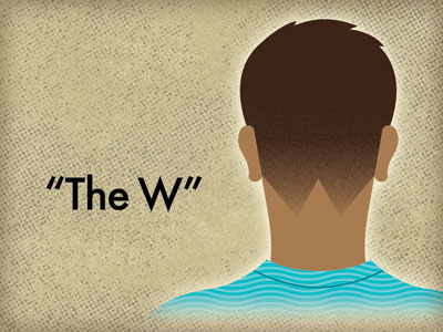The W haircut illustration neckline texture w