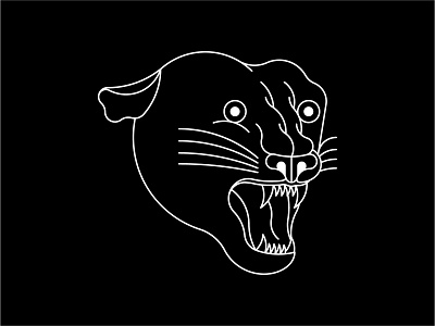 Grumpy Puss black work graphic design icon design illustration panther tattoo traditional tattoo