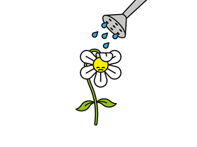 Hottest day of the year so far daisy graphic design icon design illustration watering can wilting