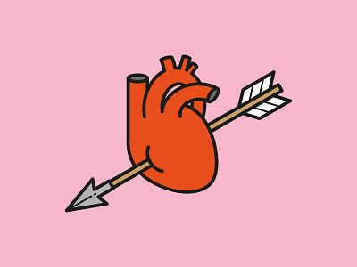 Cupid's Arrow anatomical heart arrow cupid graphic design heart icon icon design illustration love love hurts valentines vector