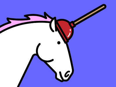 DIY Unicorn graphic design horse icon design illustration toilet plunger